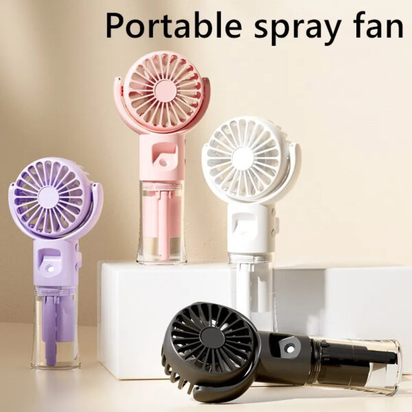 Portable Handheld Spray Fan 4-Speed Water Spray Mist Fan Summer Cooling Artifact USB Charging Summer Supplies Outdoor Mini Fan - Image 6